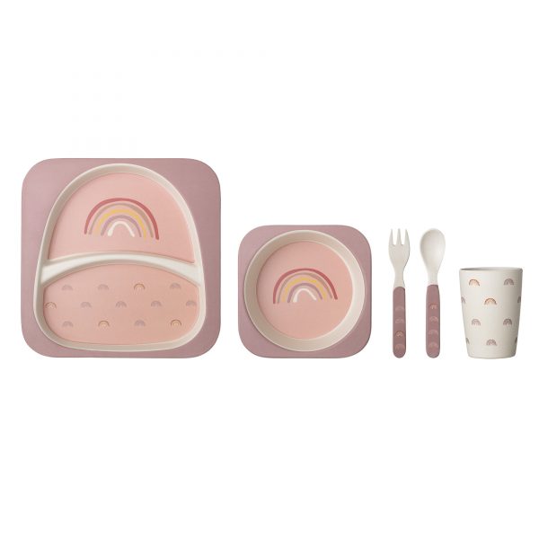 BLO-92304057 Ninni dječji set za jelo 5/1, rozi