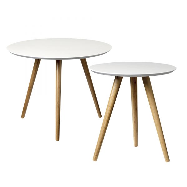 BLO-899006 Stolići, bijeli, O39x40,5/O59x46 cm, set 2/1