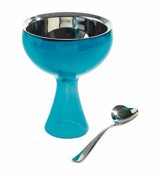 ALESSI-AMMI01S AZ "BIG LOVE" ZDJELICA ZA SLADOLED+ŽLICA PLAVA 