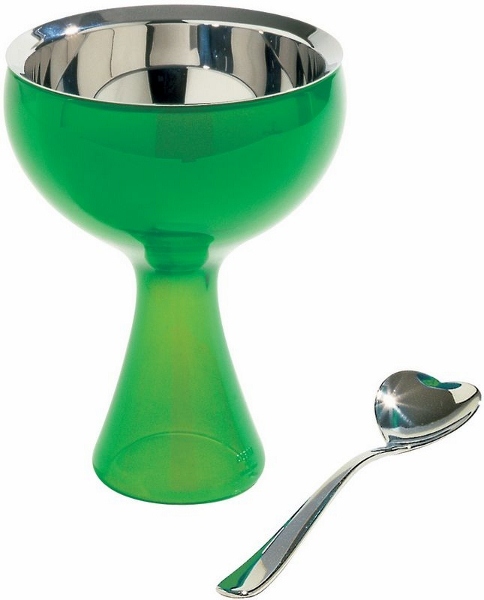 Alessi-Big-Love-icecupspoon-green-484x600 ALESSI-AMMI01S GR "BIG LOVE" ZDJELICA ZA SLADOLED+ŽLICA, ZELENA - Slika 1