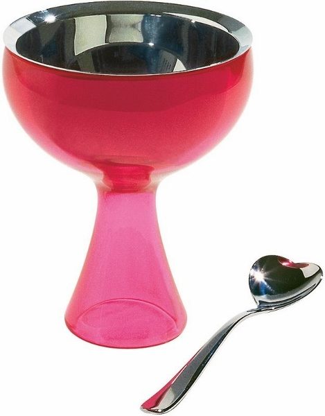 ALESSI-AMMI01S F "BIG LOVE" ZDJELICA ZA SLADOLED+ŽLICA, CRVENA