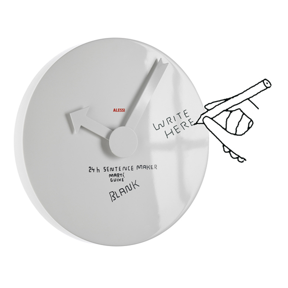 MGU02_1 ALESSI-MGU02 1 "BLANK WALL CLOCK" SAT ZIDNI BIJELI - Slika 1