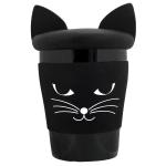 PYL-34336 BLACK - TROPHY MUG 2 porculanska putna šalica sa silikonskim poklopcem 10 x 9,5 x 14,5 cm, crna