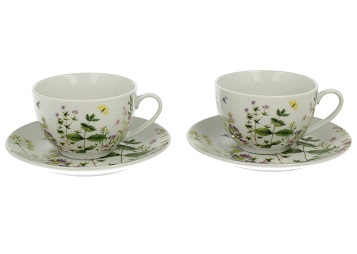 051832 DUO-5902693910435 SET ŠALICA SA TANJURIĆIMA HERBS 200ML - Slika 1