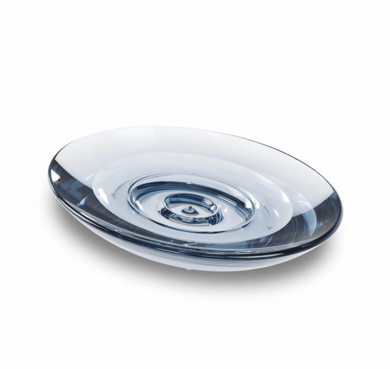 Umbra Droplet Bicchiere Portaspazzolini Da Bagno In Acrilico, Design A Goccia Trasparente, Colore Denim, Capiente E Resistente - 4