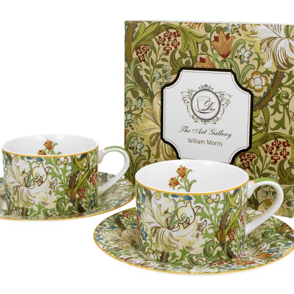 DUO-5902693922131 Set 2 porculan šalica sa tanjurićem 250 ml. GOLDEN LILY