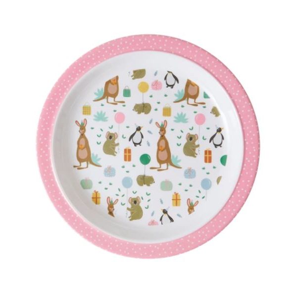 RICE- KILPL-BIAI Dječji tanjur, 22 cm, melamin, pink, Party Animal Print 