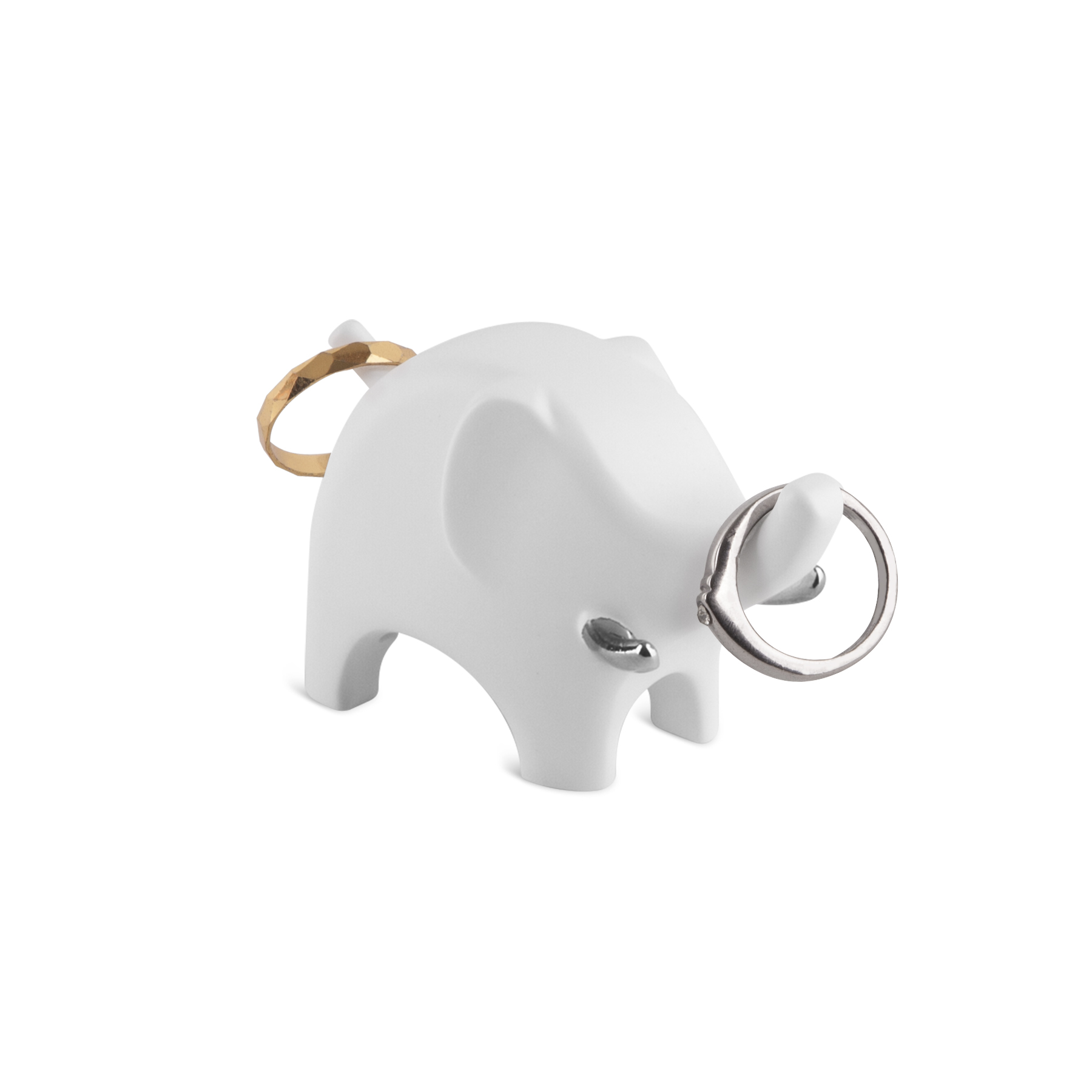 299114-153_ANIGRAM_ELEPHANT_CMWH_PROP_01 UMBRA-299114-153 ANIGRAM DRŽAČ ZA PRSTENE SLON KROM/BIJELO - Slika 1