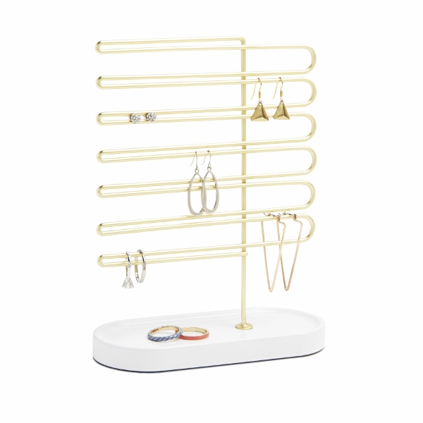 299475-524_TRINKET_EARRING_TREE_WHITEBRASS_PROP_01-600x600 UMBRA-299475-524 TRINKET STALAK ZA NAKIT BIJELA/BRONZ - Slika 1