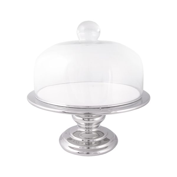 DUO-5902693914600 STALAK ZA TORTU SA STAKLENIM ZVONOM 29X13,5 cm