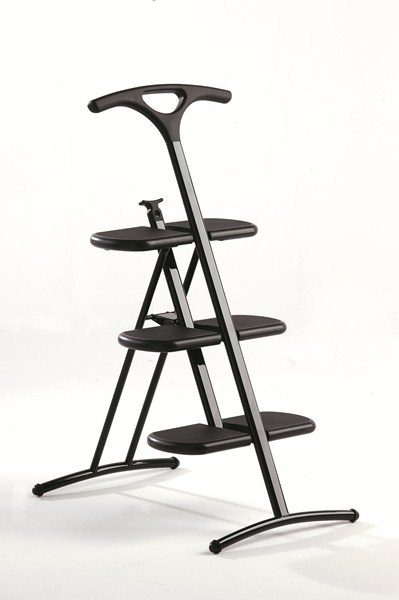 Tiramisu, folding step ladder , mat, metallized dark grey