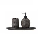 BLO-82049295  Hrin keramički set za kupaonicu, sivi, 34x13/10x17,5/8x11 cm, set 3/1