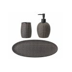 BLO-82049295  Hrin keramički set za kupaonicu, sivi, 34x13/10x17,5/8x11 cm, set 3/1 - Slika 2