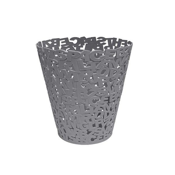BALVI-26885 Koš za smeće Letters, 30x28,5x28,5 cm, sivi