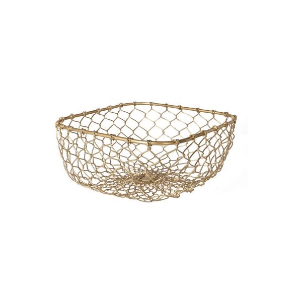 067585 HOMLA-202194 RISSA metalna košarica, 24x24 cm, zlatna - Slika 1