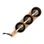 HOMLA-161000 FINCAN zdjelice na podlošku sa žličicama, 32x7 cm, crne, set 7/1 - Slika 3