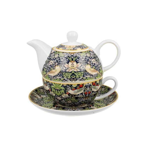DUO-5902693927341 William Morris-Strawberry Thief Blue set za čaj, šalica 310 ml / čajnik 350 ml