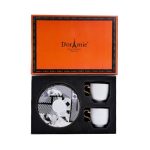 HSH - DAVID keramičke šalice s tanjurićima, 100 ml, set 2/1