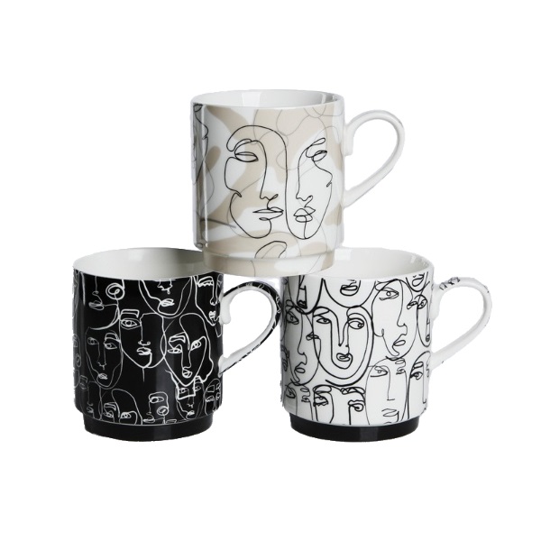068025 HSH - MANY FACES porculanske šalice, 280 ml, set 3/1 - Slika 1