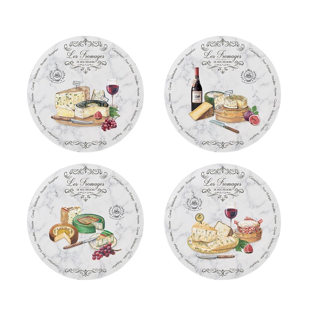 068267 R2S-R0464#LESF Set 4 porculanska tanjura O 19 cm u kutiji LES FROMAGES - Slika 1