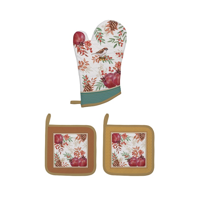 068318 R2S-R2630#ASYM Set rukavica i krpica za vruće 3/1, 20 x 20 cm AUTUMN SYMPHONY - Slika 1