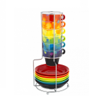 PYL-36927 - CAFE DES ARTISTES porculanske šalice s tanjurićima, 28,5 x O12 cm, 6/1