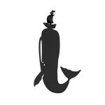 BALVI-27554 Označivač stranica Moby Dick, 13,7x7,9x1,6 cm, crni