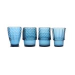 HSH - KOI staklene čaše, 210-280 ml, plave, set 4/1