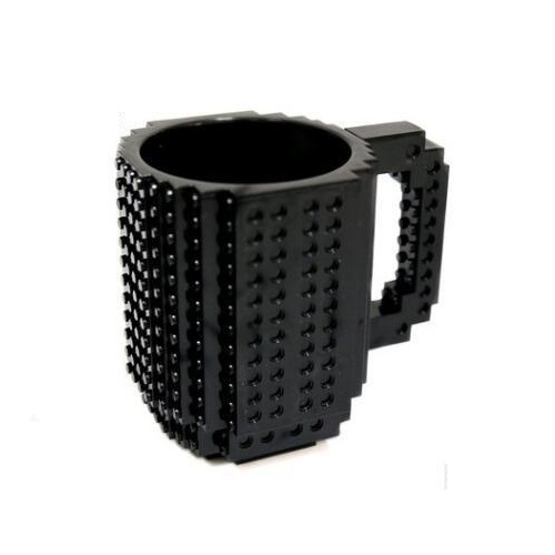 069648 HSH - BUILDING BLOCKS plastična šalica s kockicama, 350 ml, crna - Slika 1