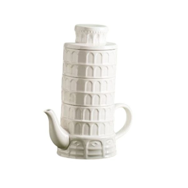 HSH - TOWER keramički set za čaj, 2 šalice 250 ml i čajnik 500 ml