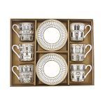 R2S-R0126#PLZO Set 6 porculanskih šalica s tanjurićima 100 ml u poklon kutiji PALAZZO