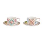 R2S-R0132#SIRA Set 2 porculanske šalice s tanjurićima 240 ml u poklon kutiji SIRACUSA - Slika 2