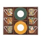 R2S-R0126#NAMI Set 6 porculanskih šalica s tanjurićima 100 ml u poklon kutiji NAMIBIA