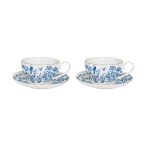 R2S-R1288#PGAR Set 2 porculanske šalice s tanjurićima 100 ml u kutiji PARADISE GARDEN