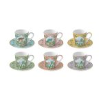 R2S-R0126#PASA Set 6 porculanskih šalica s tanjurićima 100 ml u poklon kutiji PARADISE SAUVAGE - Slika 2