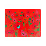 PYL-34906 COQ - COMMY staklena daska za rezanje, 32 x 25 x 0.4 cm, Coquelicots