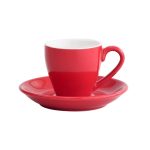 HSH - CANDY keramička šalica s tanjurićem, 100 ml, crvena