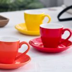 HSH - CANDY keramička šalica s tanjurićem, 100 ml, crvena - Slika 3