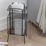 HSH - LOGAN stalak za novine 32 x 23 x 70 cm, crni - Slika 2