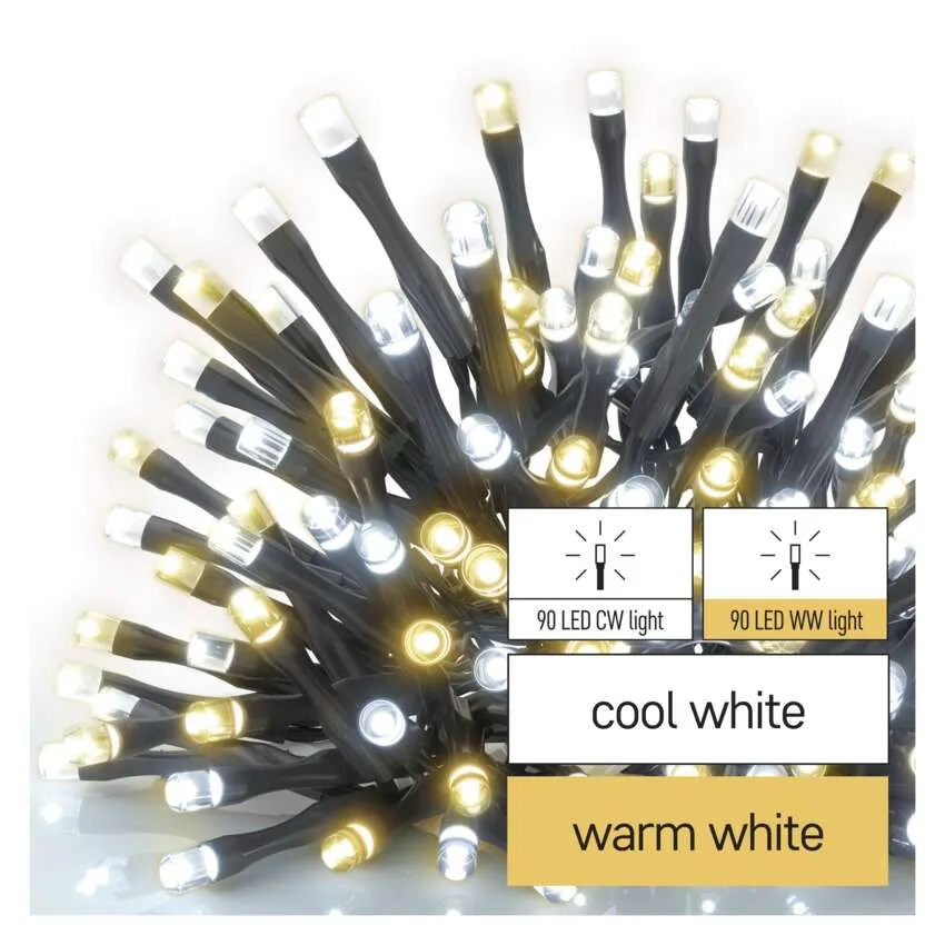 EMOS-D4AN06 Božićne lampice 180LED XMAS CLS TIMER 18M WW/CW, za unutarnji i vanjski prostor