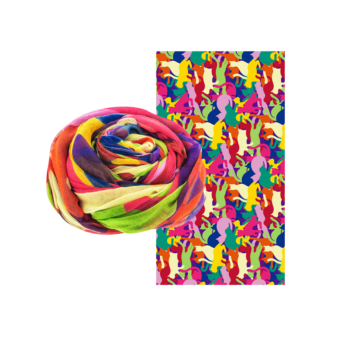 PYL-BALADE šal, 100x180 cm, Chamouflage