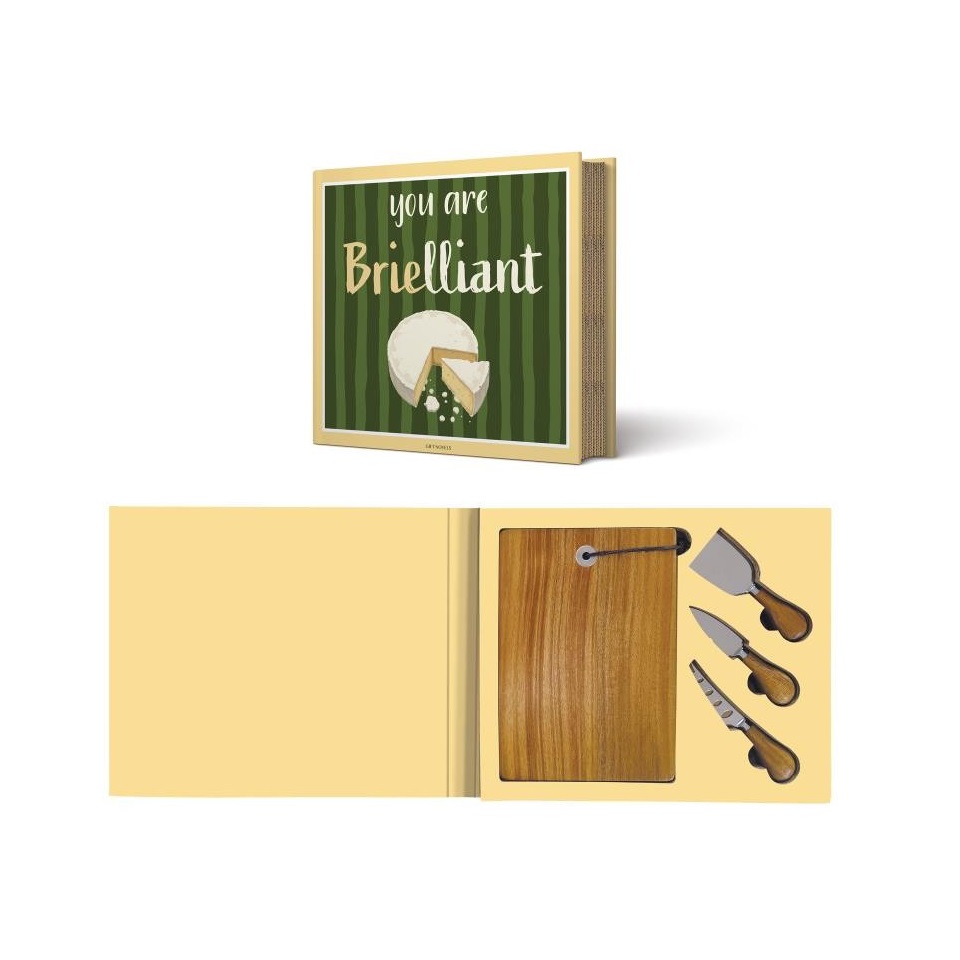 EASY LIFE-R3268#GIFN Set za sir - 3 noža za sir + daska za rezanje od drva akacije GIFT NOVELS