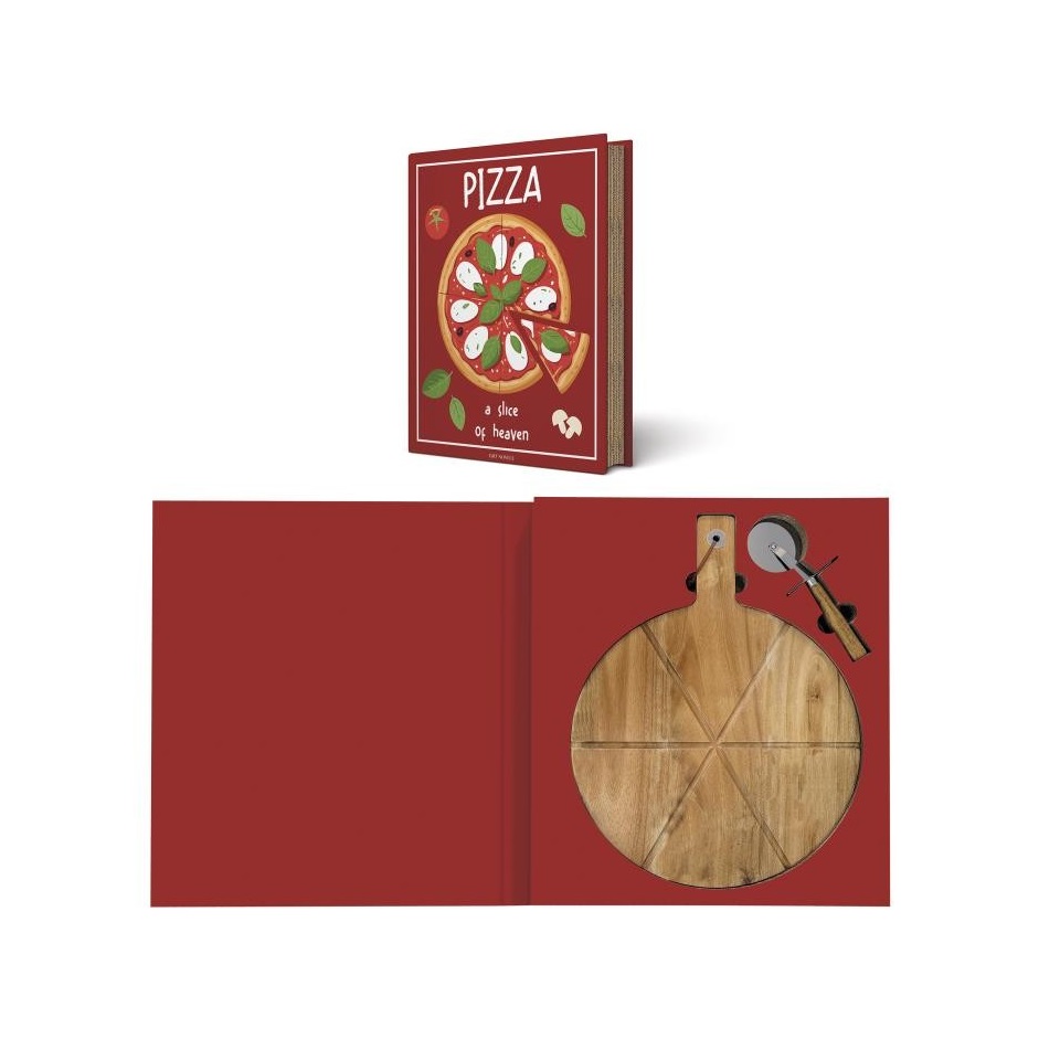 EASY LIFE-R3265#GIFN Set za pizzu - daska za rezanje od drva akacije + rezač za pizzu GIFT NOVELS
