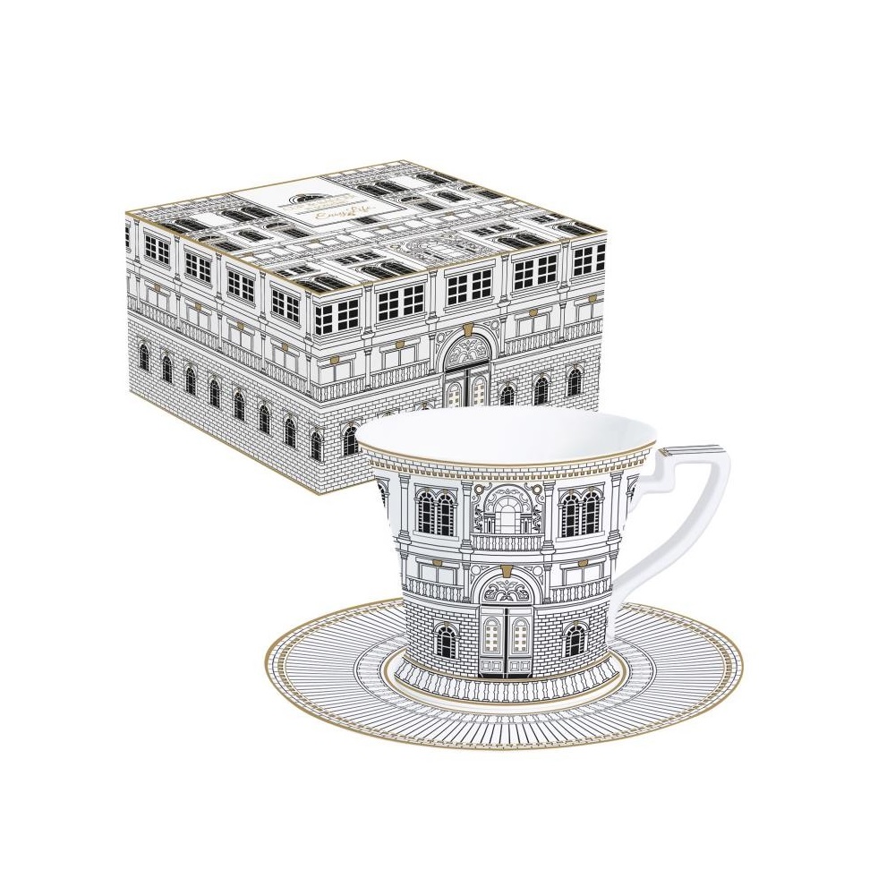 EASY LIFE-R1186#PLZO Porculanska šalica s tanjurićem 200 ml PALAZZO