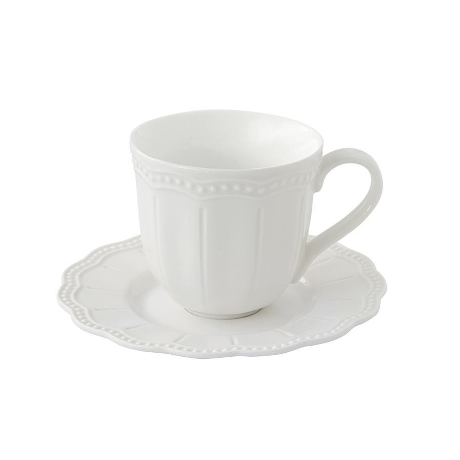 EASY LIFE-R2886#ELIW Porculanska šalica s tanjurićem 110 ml ELITE WHITE