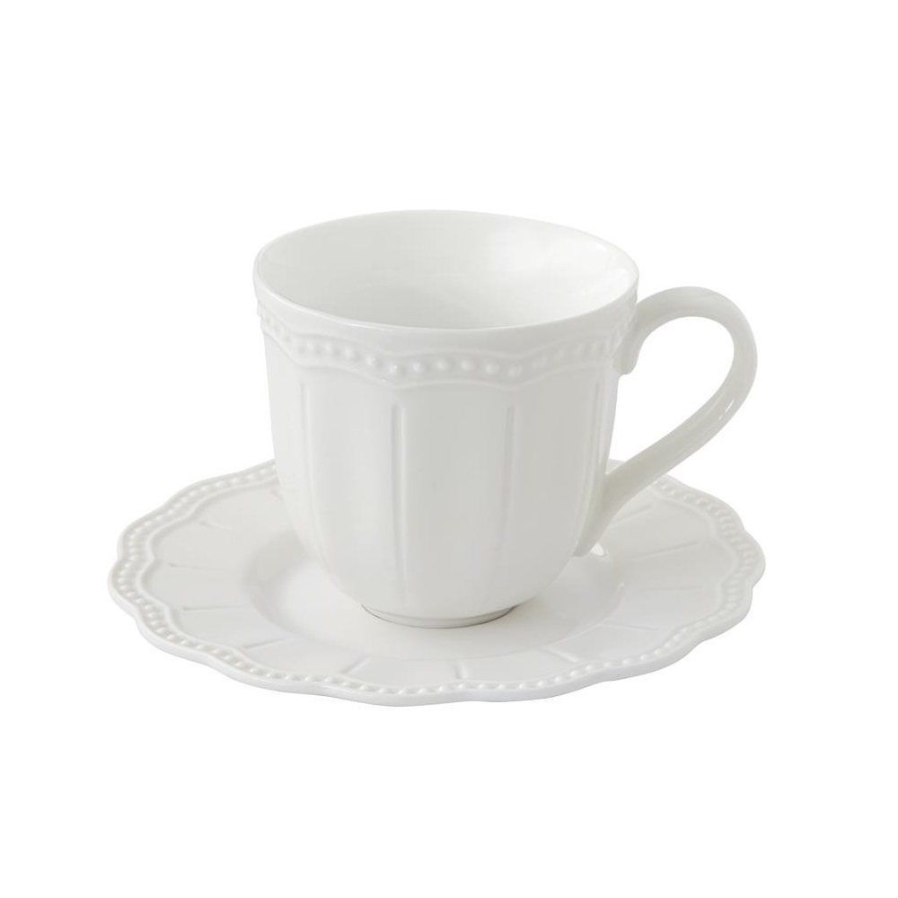 EASY LIFE-R2885#ELIW Porculanska šalica s tanjurićem  250 ml ELITE WHITE