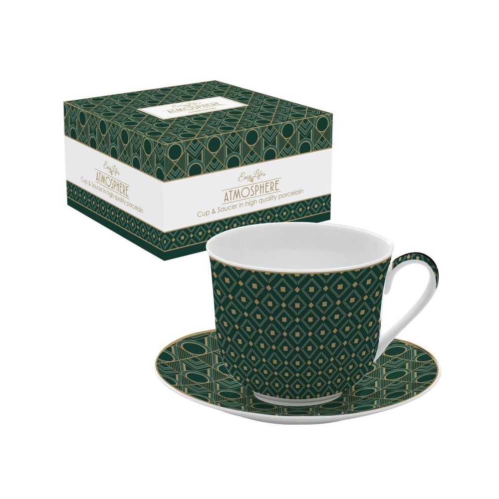 EASY LIFE-R1454#CTON Porculanska šalica s tanjurićem 400 ml CHARLESTON