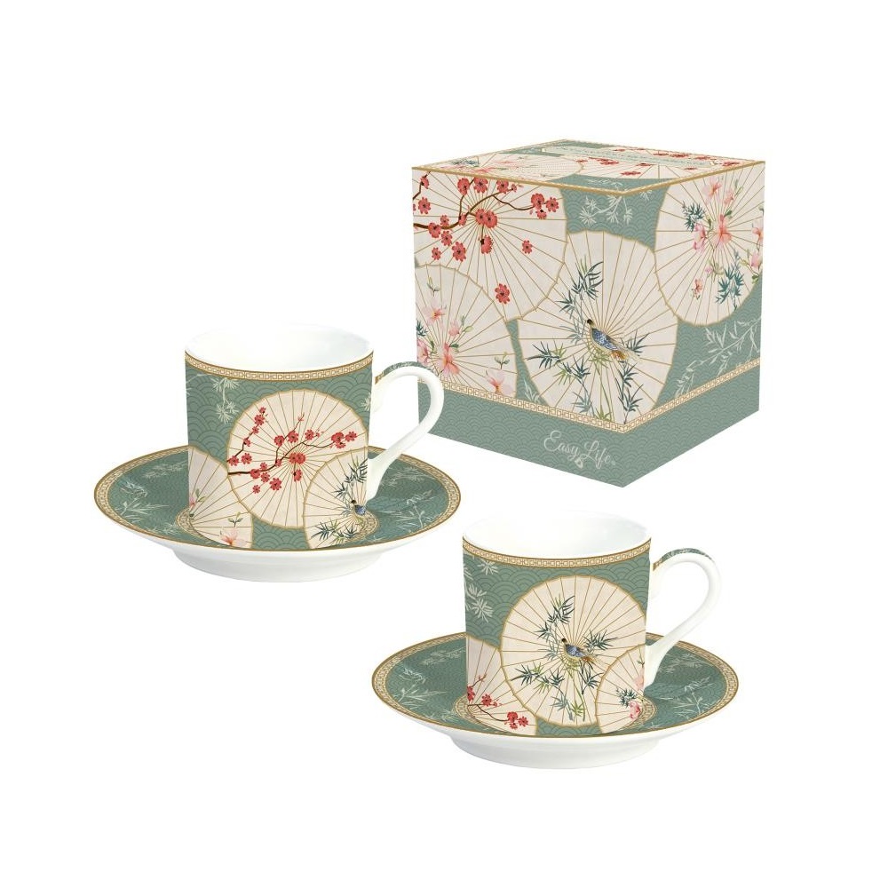 EASY LIFE-R0211#ORID Set 2 porculanske šalice s tanjurićima 75 ml ORIENTAL DREAMS