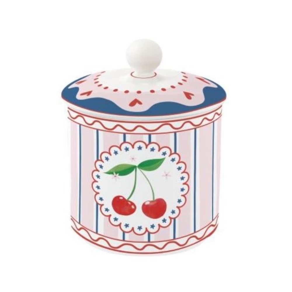 EASY LIFE-R1443#FMAN Porculanska posuda s poklopcem O 10,5x13 cm FRUIT MANIA