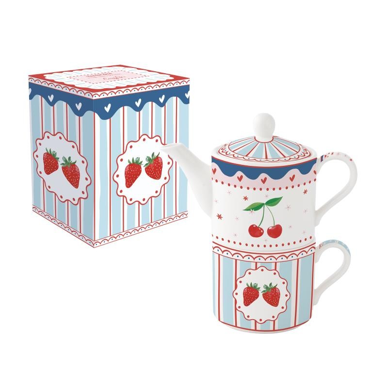 EASY LIFE-R0111#FMAN Porculanski set za čaj za jednu osobu 280 ml + 280 ml FRUIT MANIA